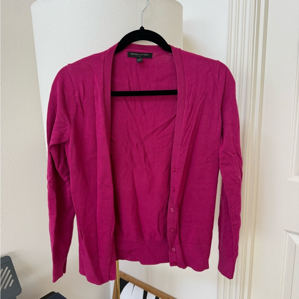 Banana Republic Fuchsia Cardigan Sweater